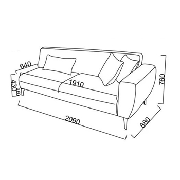 Modul canapea 3 loc cu brat stanga Orleon