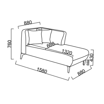 Modul coltar cu extensie stanga Orleon