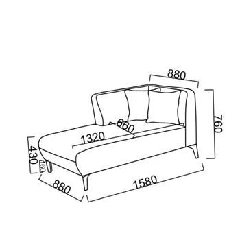 Schita Modul coltar cu extensie dreapta Orleon